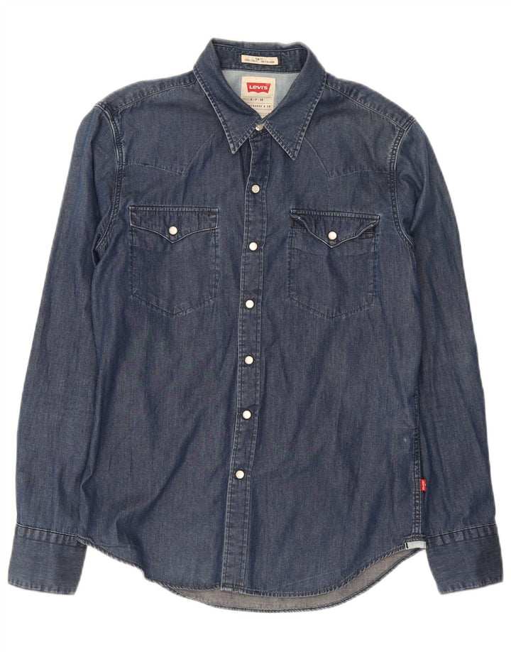 Cămașă Levi's Slim Fit Denim, Bumbac, albastru bleumarin