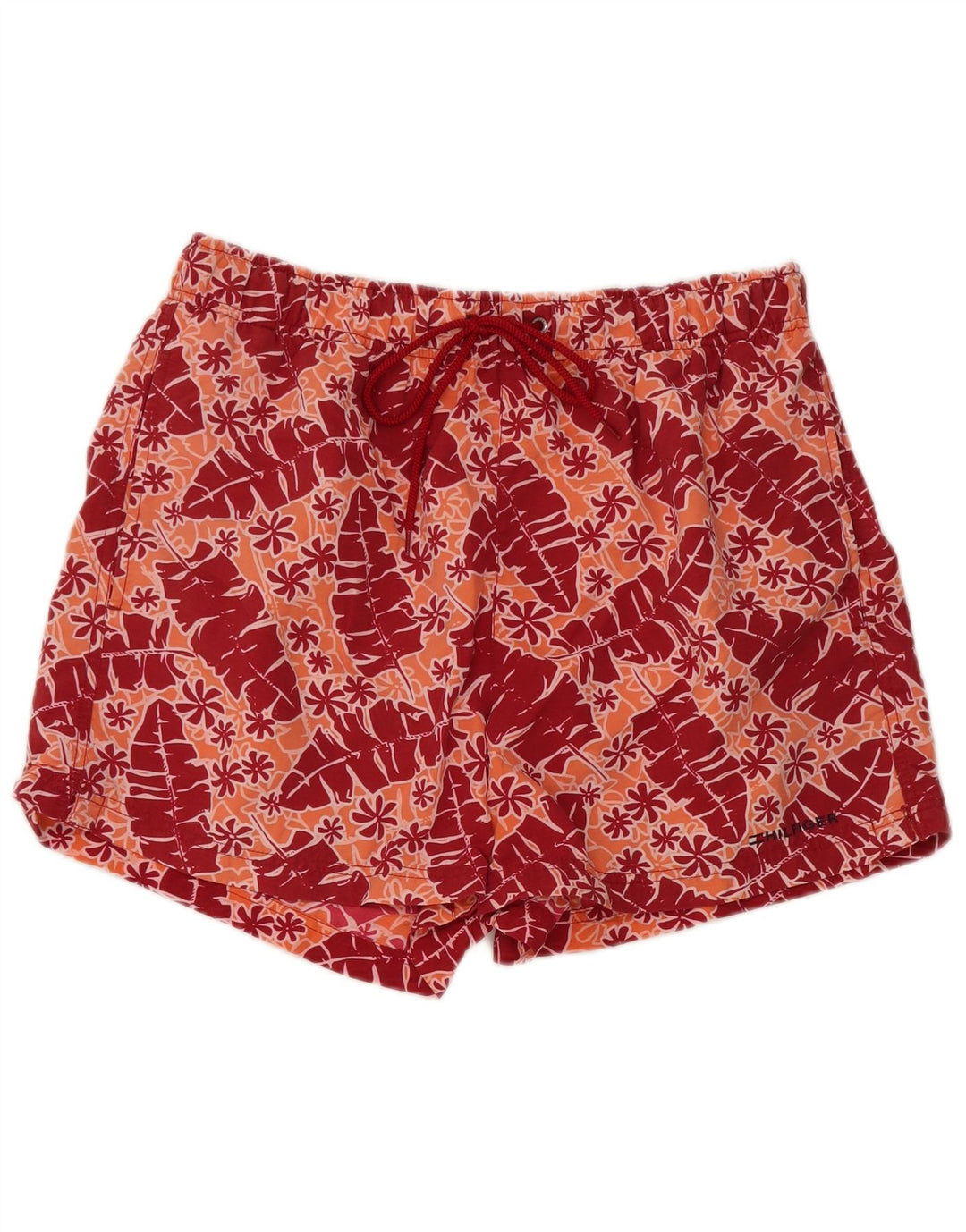 TOMMY HILFIGER Pantaloni scurți de baie pentru bărbați, roșu mediu, floral