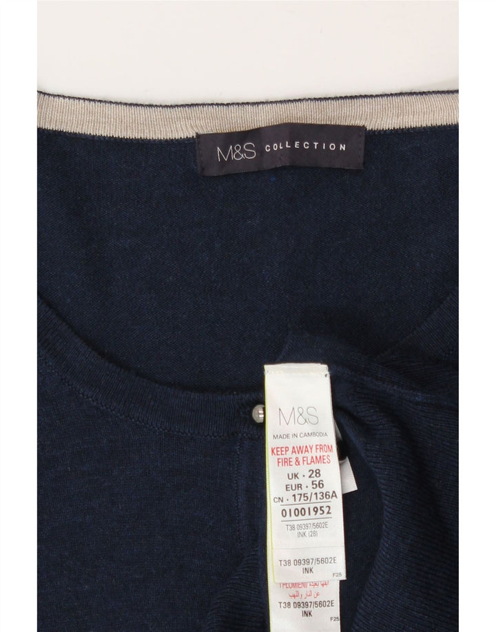 Pulover cardigan pentru femei Marks & Spencer UK 28 6XL Viscoză bleumarin