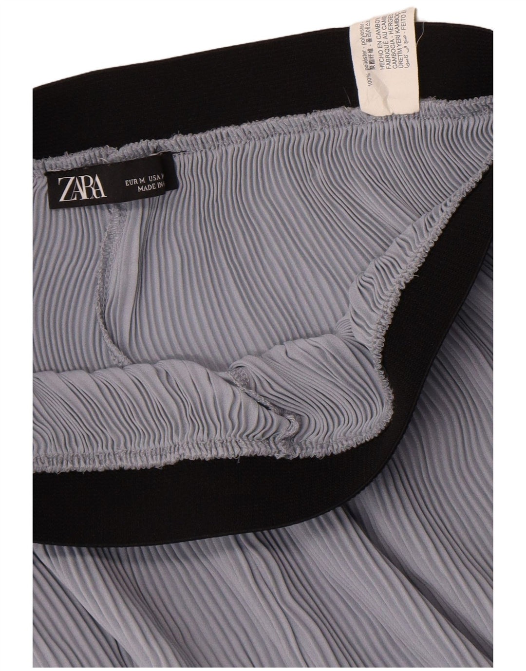 Pantaloni Capri Cullotes pentru femei Zara Medium W28 L21 Blue Colorblock