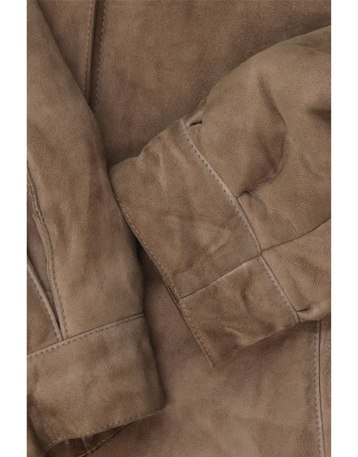 Palton vintage pentru femei din shearling UK 14 maro mediu