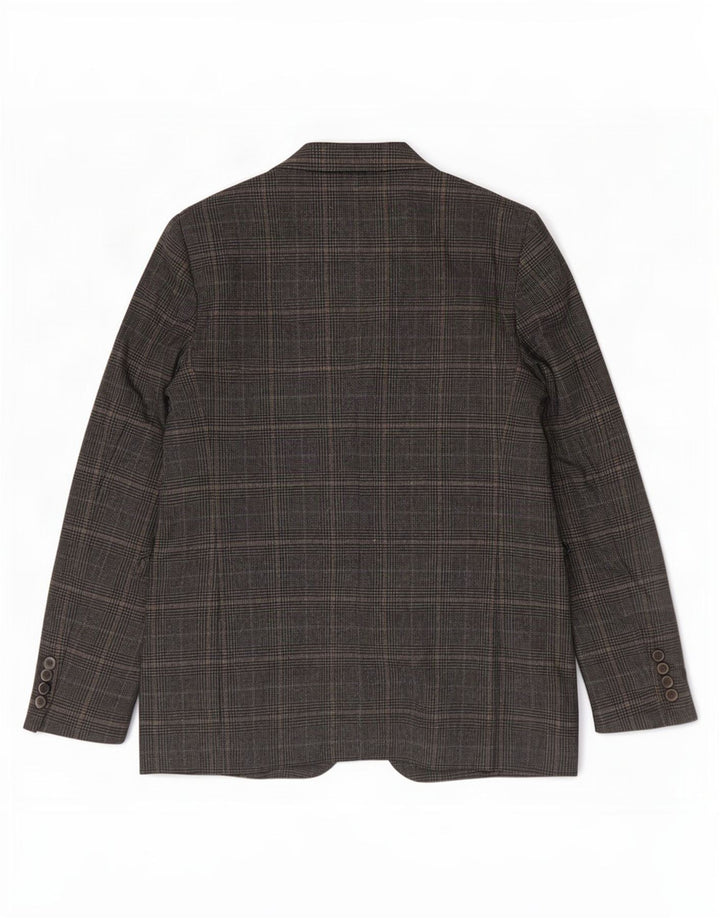 Jachetă Blazer pentru femei Zara, cu 2 nasturi, UK 10, Gri mic, poliester cu picioare de găină
