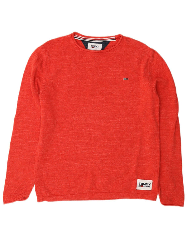 Pulover Tommy Hilfiger pentru femei, supradimensionat, cu gât de barcă, UK 6 XS, bumbac roșu