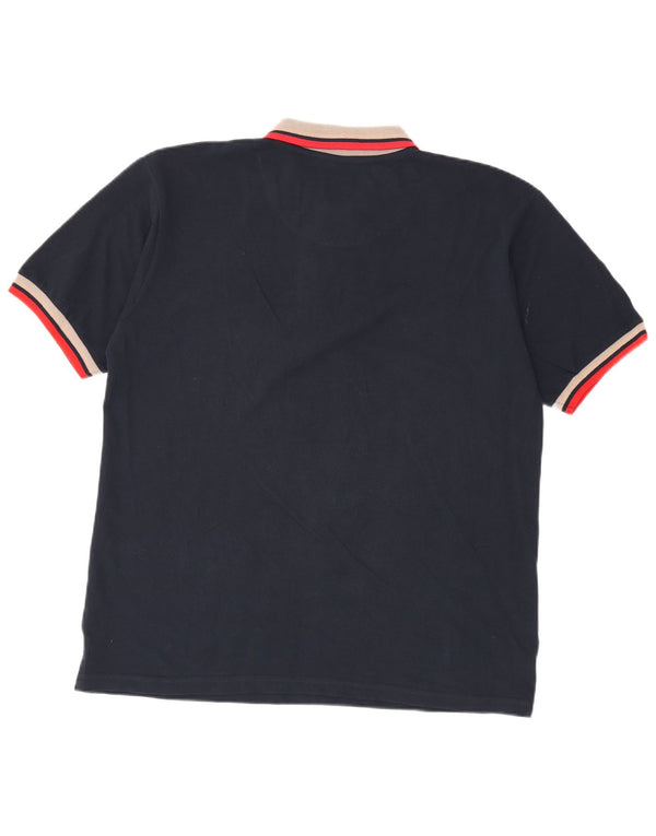 Tricou polo Lotto Rugby pentru bărbați XL, bumbac cu dungi albastru bleumarin