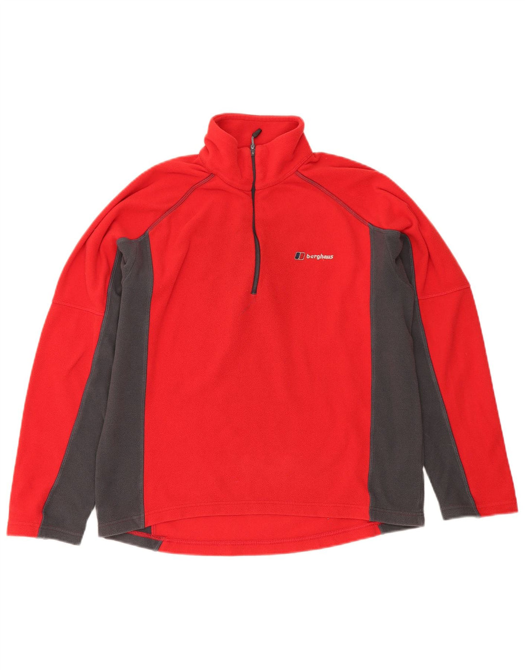 Pulover din lână pentru bărbați Berghaus, cu fermoar, roșu, poliester color bloc