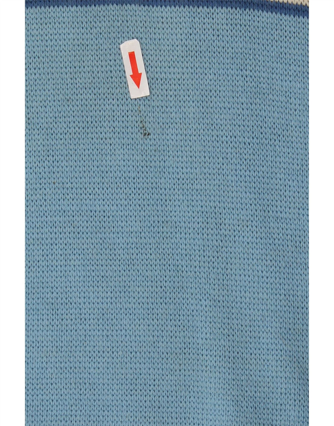 Pulover vintage pentru bărbați cu gât roșu IT 48 Small Blue Colorblock