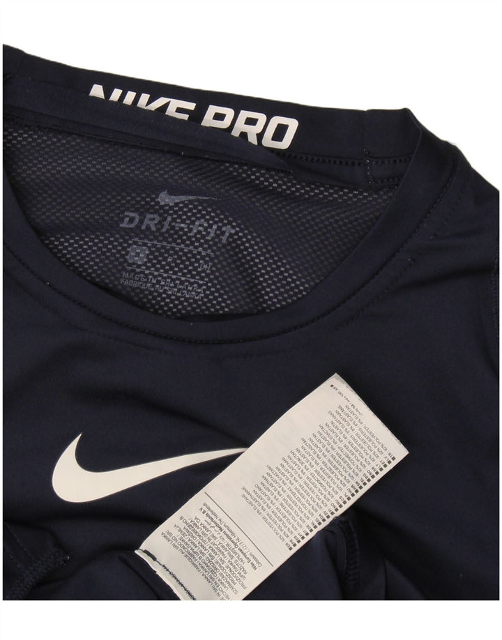 Nike pentru bărbați Dri Fit Top cu mânecă lungă din poliester bleumarin mic