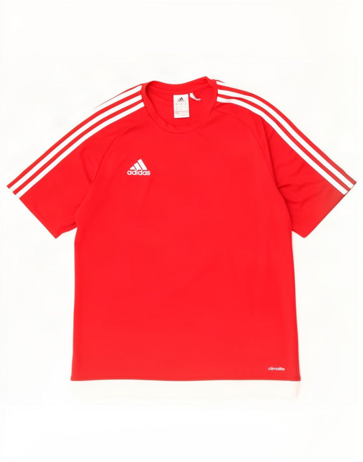 Tricou Adidas Climalite pentru bărbați Top Mediu Roșu Colorblock Poliester