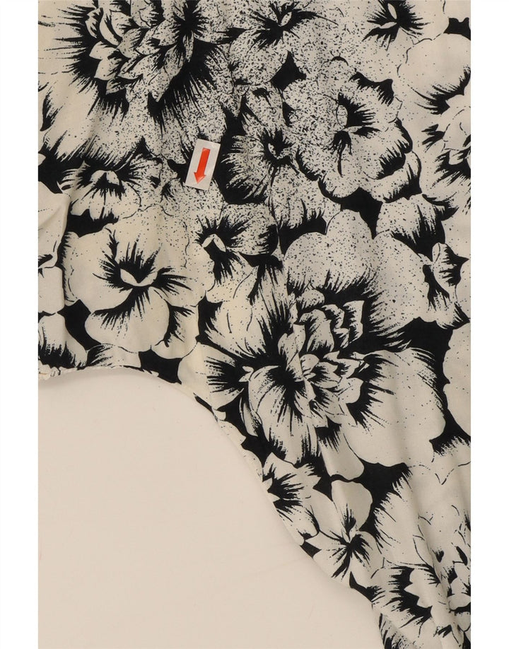 VINTAGE Womens Maxi Dress UK 12 Medium White Floral Vintage Vintage and Second-Hand Vintage from Messina Hembry 