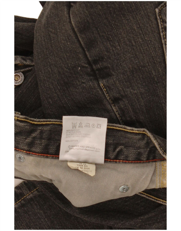 Blugi drepti pentru bărbați Marks & Spencer W36 L33 bumbac negru