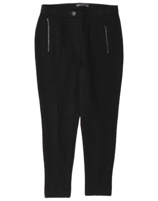 Pantaloni casual subțiri pentru femei Marks & Spencer UK 10 Small W27 L24 Negru