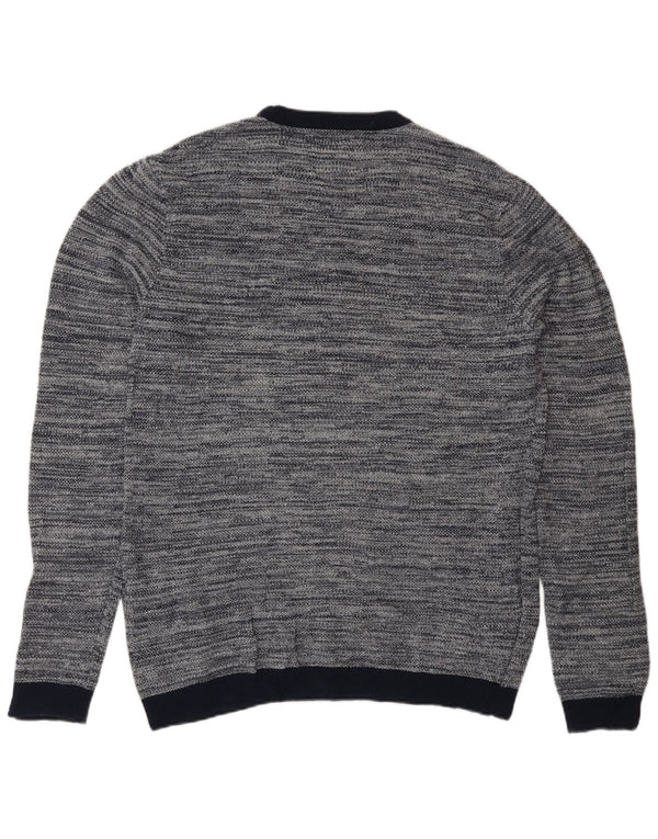 Pulover Jack & Jones pentru bărbați cu gât roșu, mare, bumbac cu pete albastru