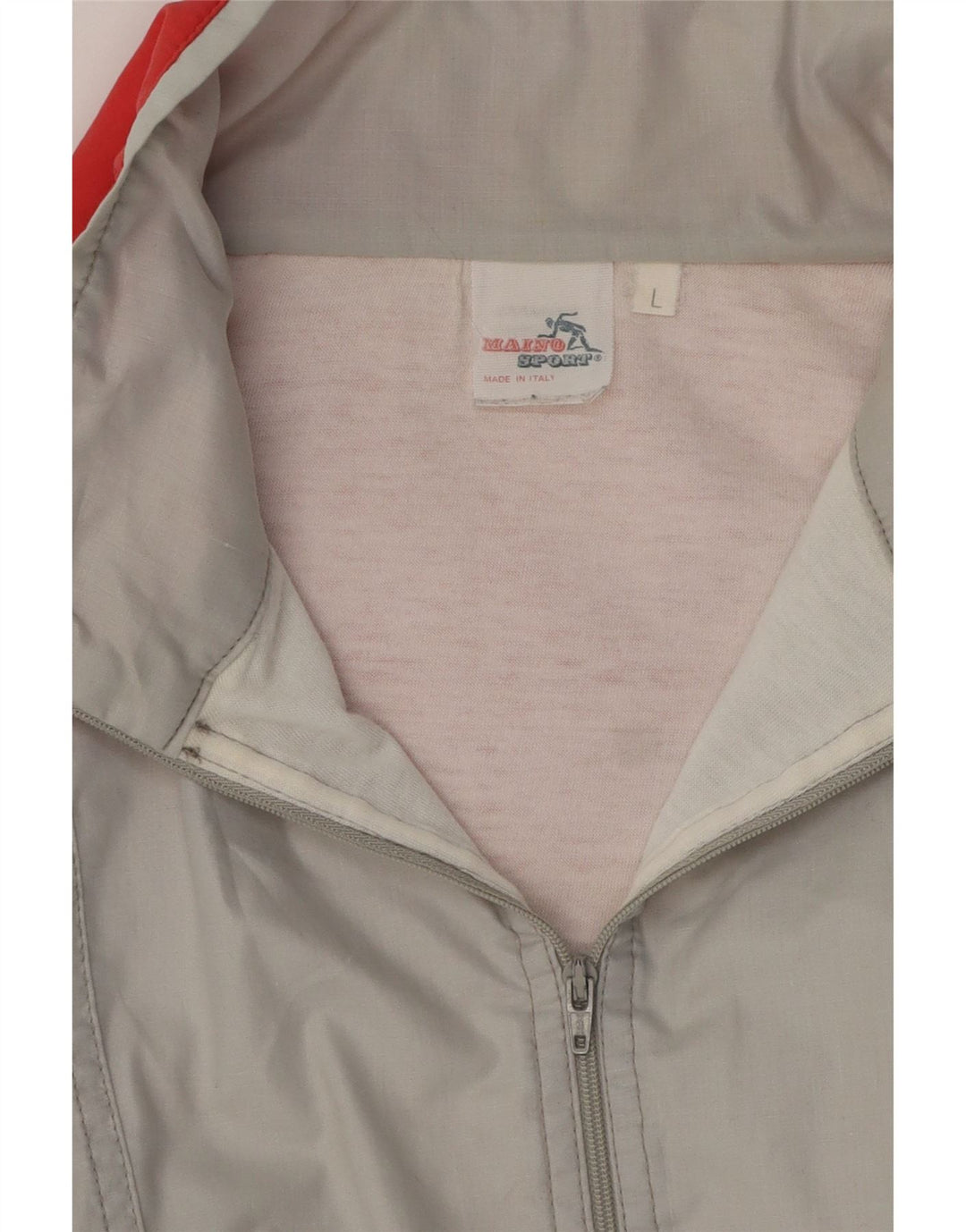 Trening pentru bărbați vintage, jachetă de top, mare, gri din bumbac color bloc