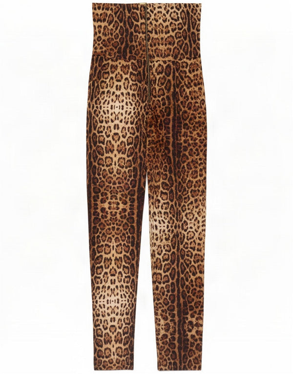 Vintage Womens Jumpsuit fără bretele UK 10 Small Brown Animal Print Poliester