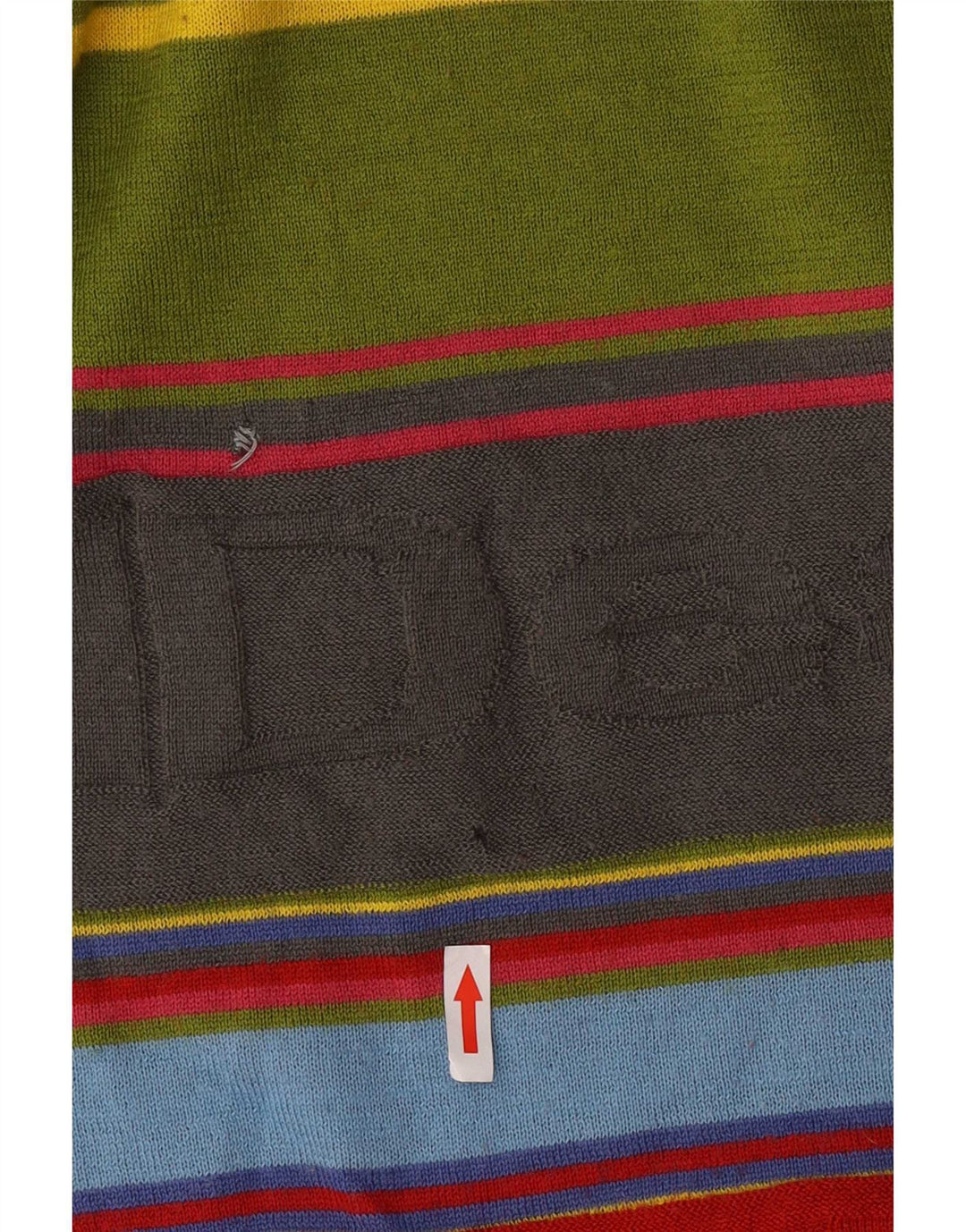 Pulover Desigual pentru bărbați, cu grafică, cu decolteu, în dungi medii, multicolore