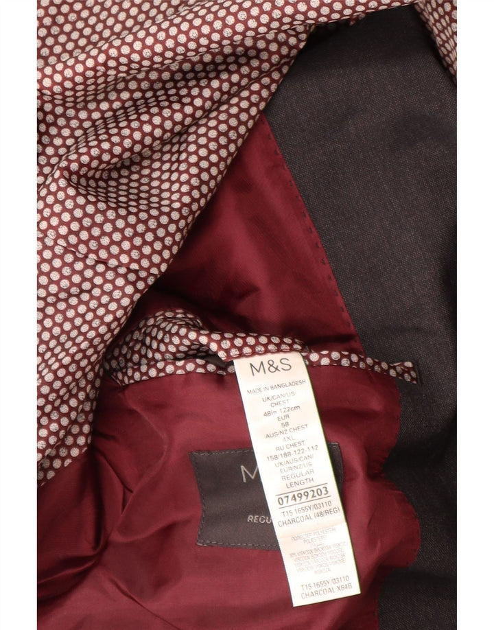 Jachetă pentru bărbați Marks & Spencer, cu 2 nasturi, cu ajustare normală, UK 48 4XL, gri