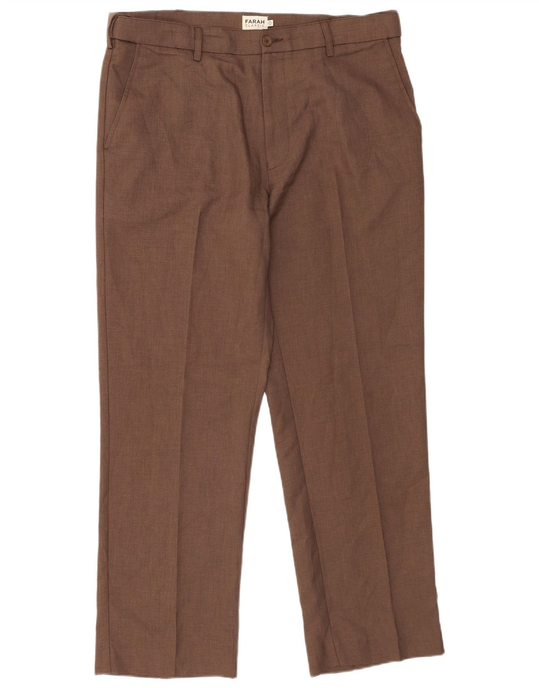 Pantaloni chino pentru bărbați Farah, cu ajustare clasică, L36 L29, poliester maro