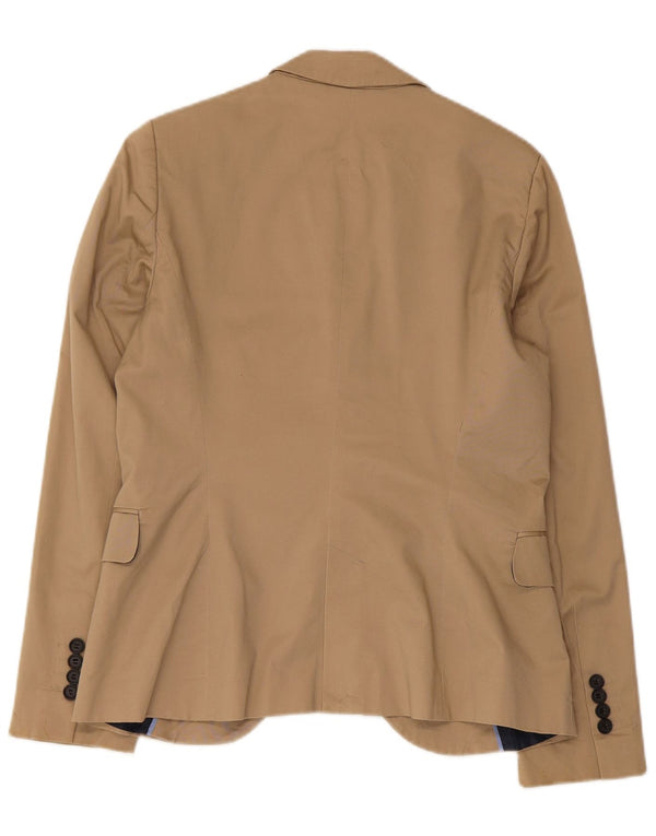 Blazer pentru femei Zara cu 1 nasture UK 14 mare, bej, bumbac