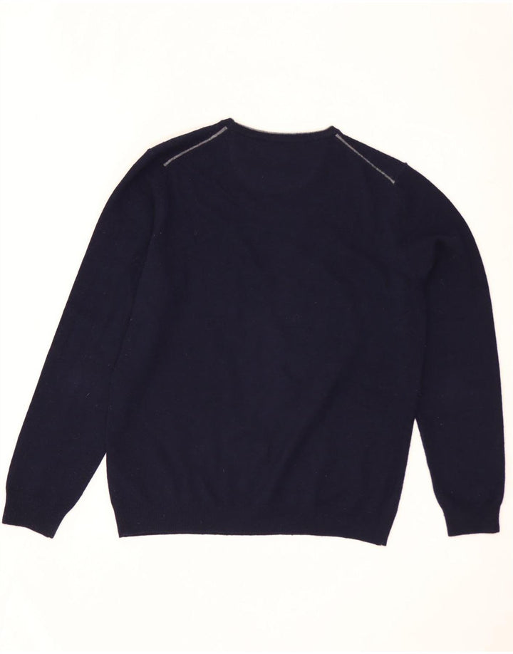 MASSIMO DUTTI Pulover pentru bărbați cu gât crew pulover mare din lână bleumarin