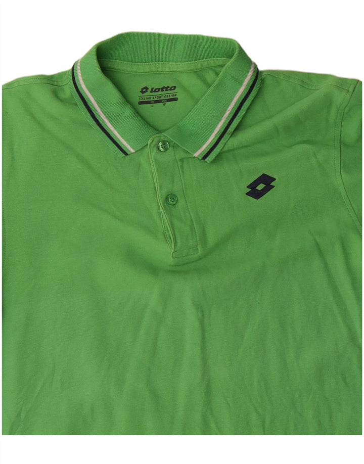 Tricou polo pentru bărbați LOTTO, verde mediu
