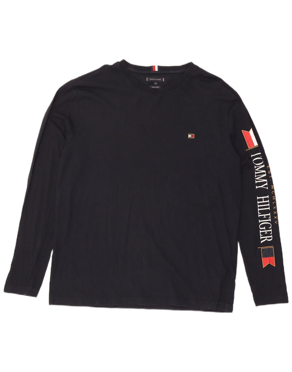 Tommy Hilfiger pentru bărbați Tall Graphic Top cu mânecă lungă 2XL, bumbac bleumarin