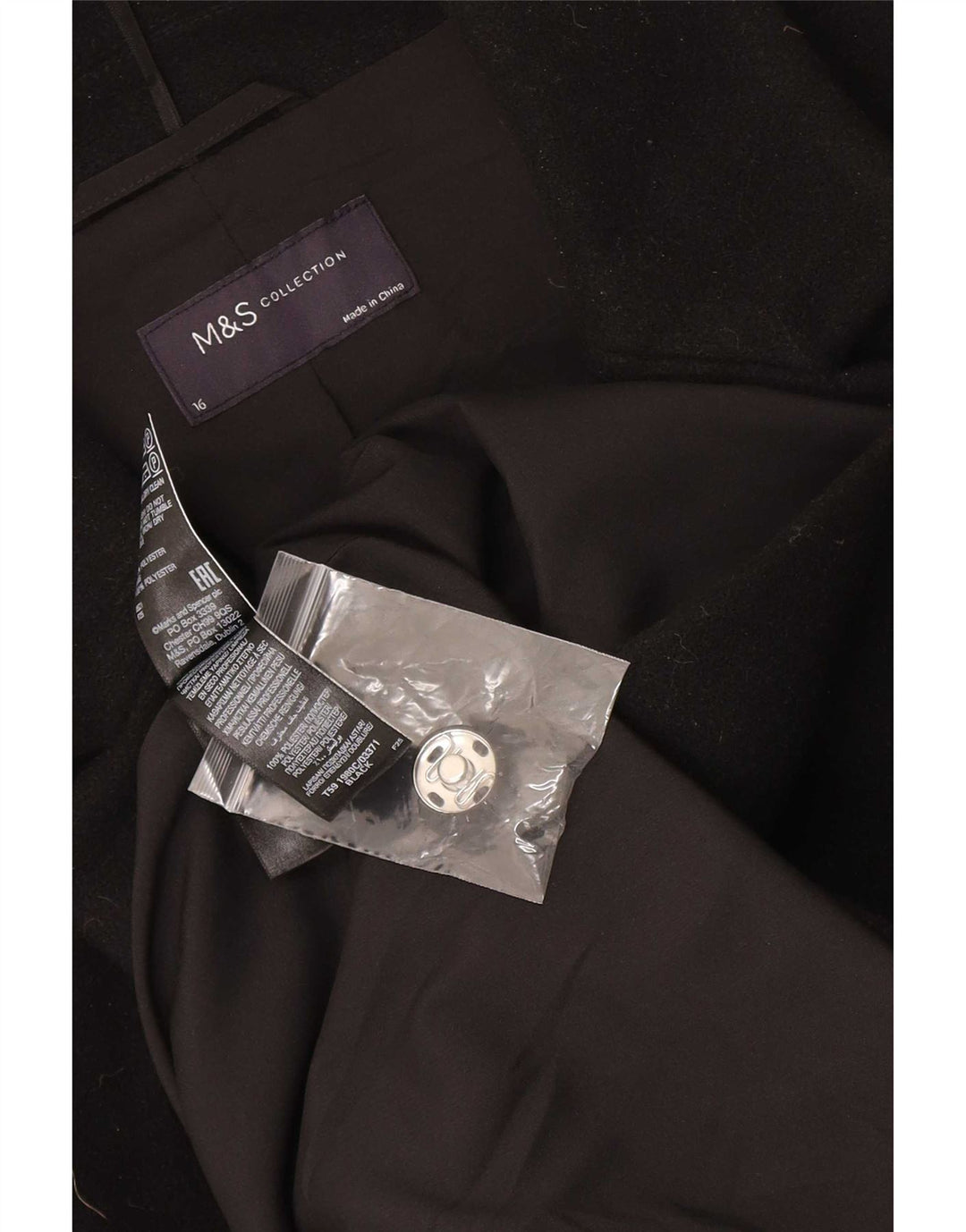 Palton pentru femei Marks & Spencer UK 16, mare, negru, poliester