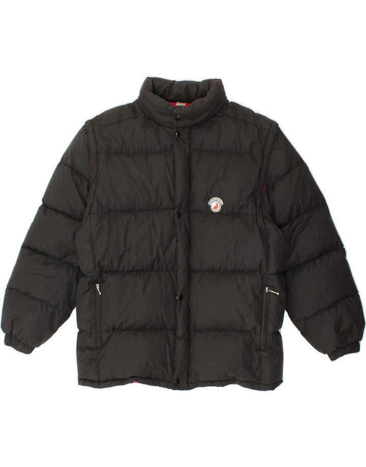 VINTAGE Boys Padded Jacket 13-14 Years XL Black Cotton Vintage Vintage and Second-Hand Vintage from Messina Hembry 