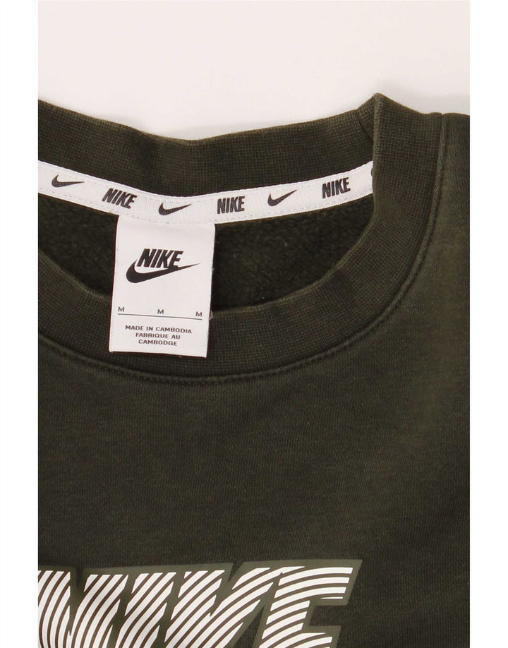 Hanorac grafic pentru bărbați Nike Pulover Medium Kaki Bumbac color bloc