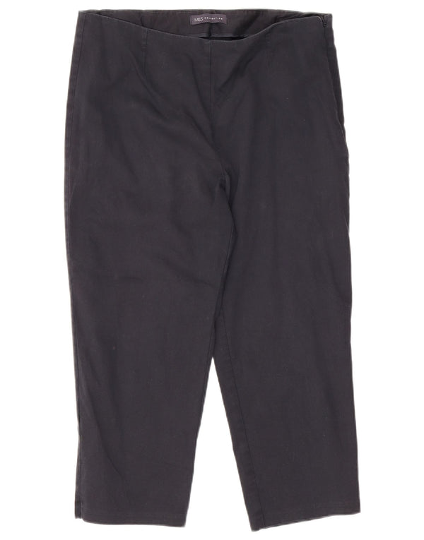 Pantaloni Capri pentru femei Marks & Spencer UK 14 Large W32 L21 Bleumarin Bumbac