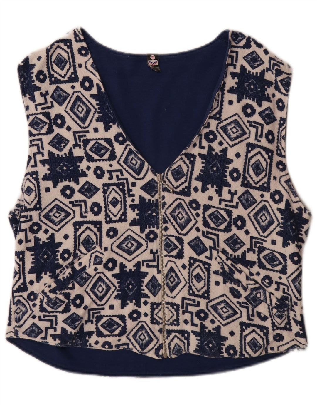 Vestă Trigema pentru femei UK 14 Medium Bluemarin Geometric Bumbac