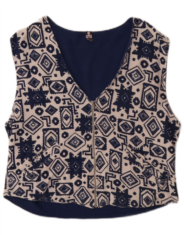 Vestă Trigema pentru femei UK 14 Medium Bluemarin Geometric Bumbac