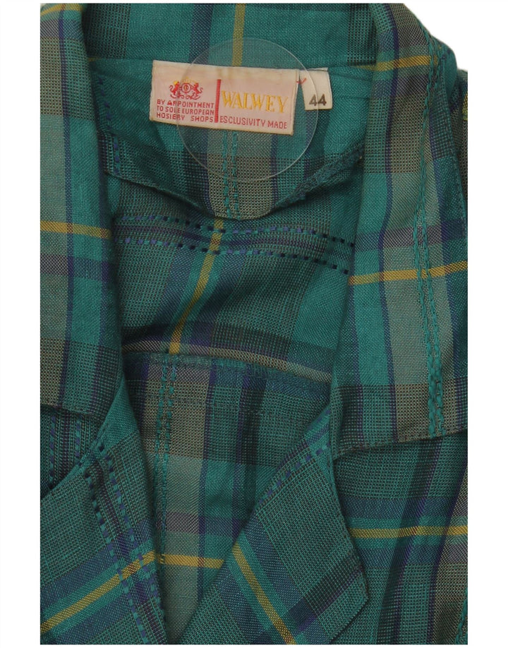 Blazer Vintage pentru femei cu 3 nasturi EU 44 XL Blue Check
