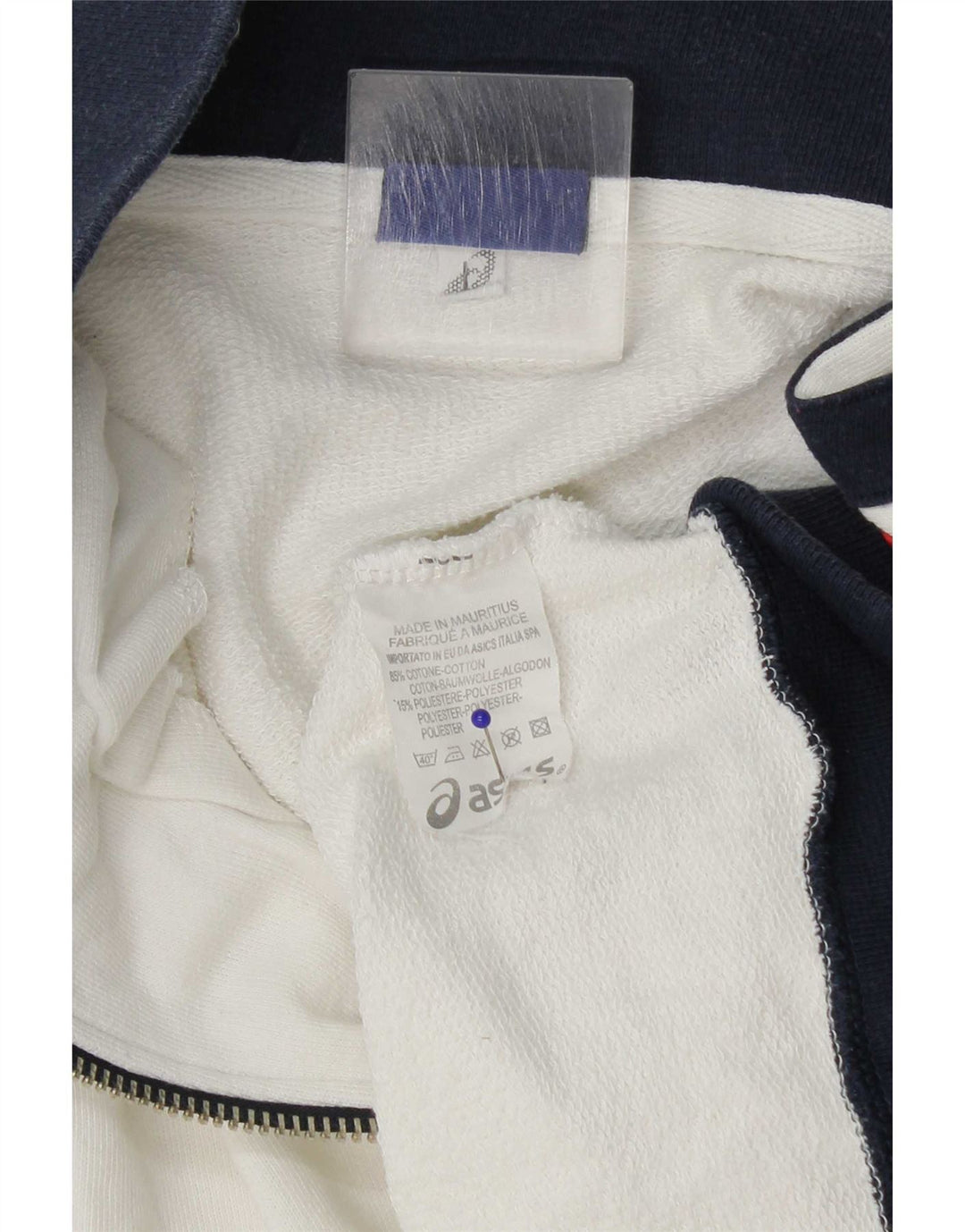 Jachetă de trening pentru bărbați Asics, mare, alb, color bloc din bumbac