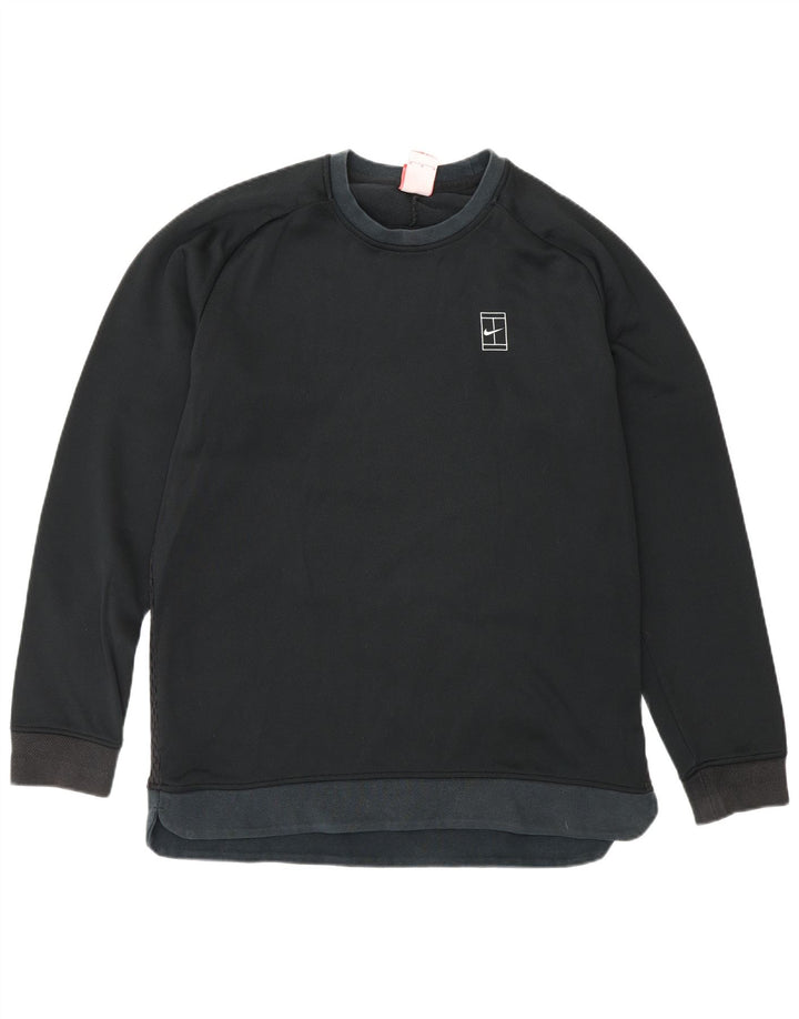 Pulover Nike pentru bărbați, bumbac mediu negru