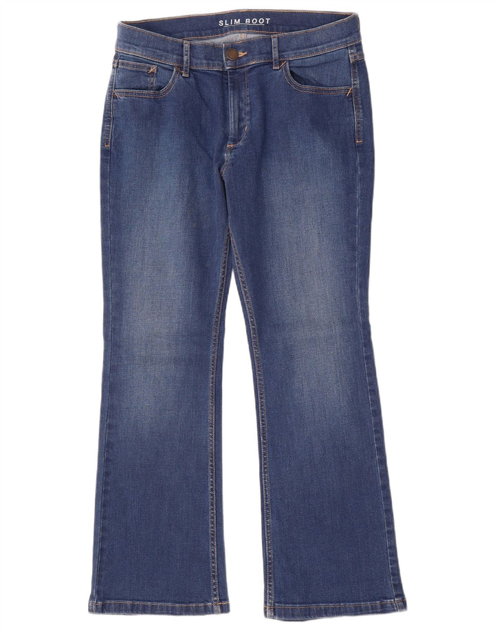 Marks & Spencer Blugi subțiri Bootcut pentru femei UK 12 Mediu L30 L28 Bumbac albastru