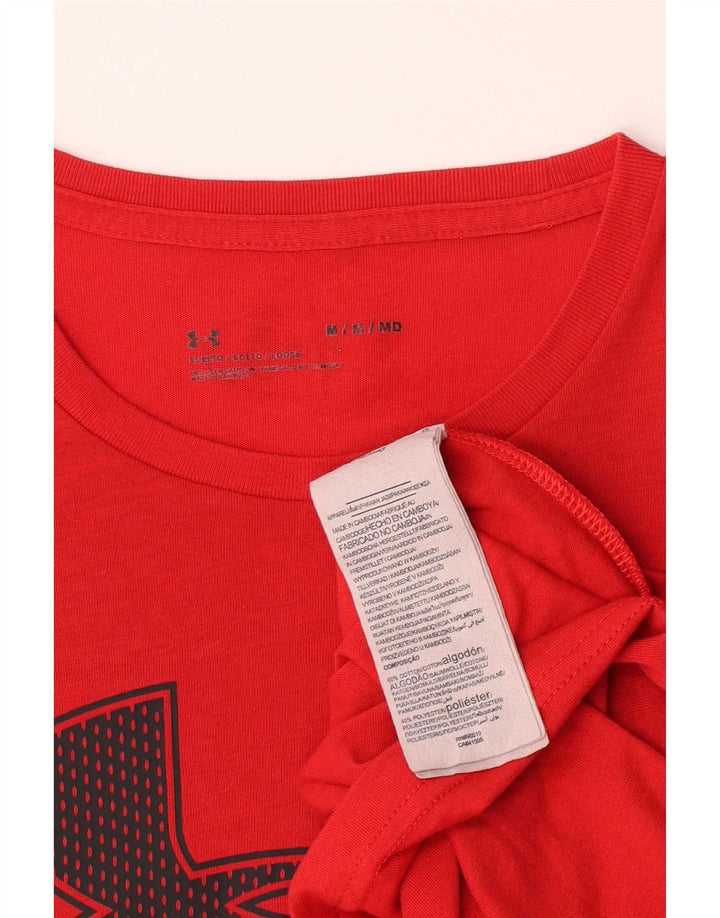 Tricou grafic pentru bărbați Under Armour Top din bumbac roșu mediu