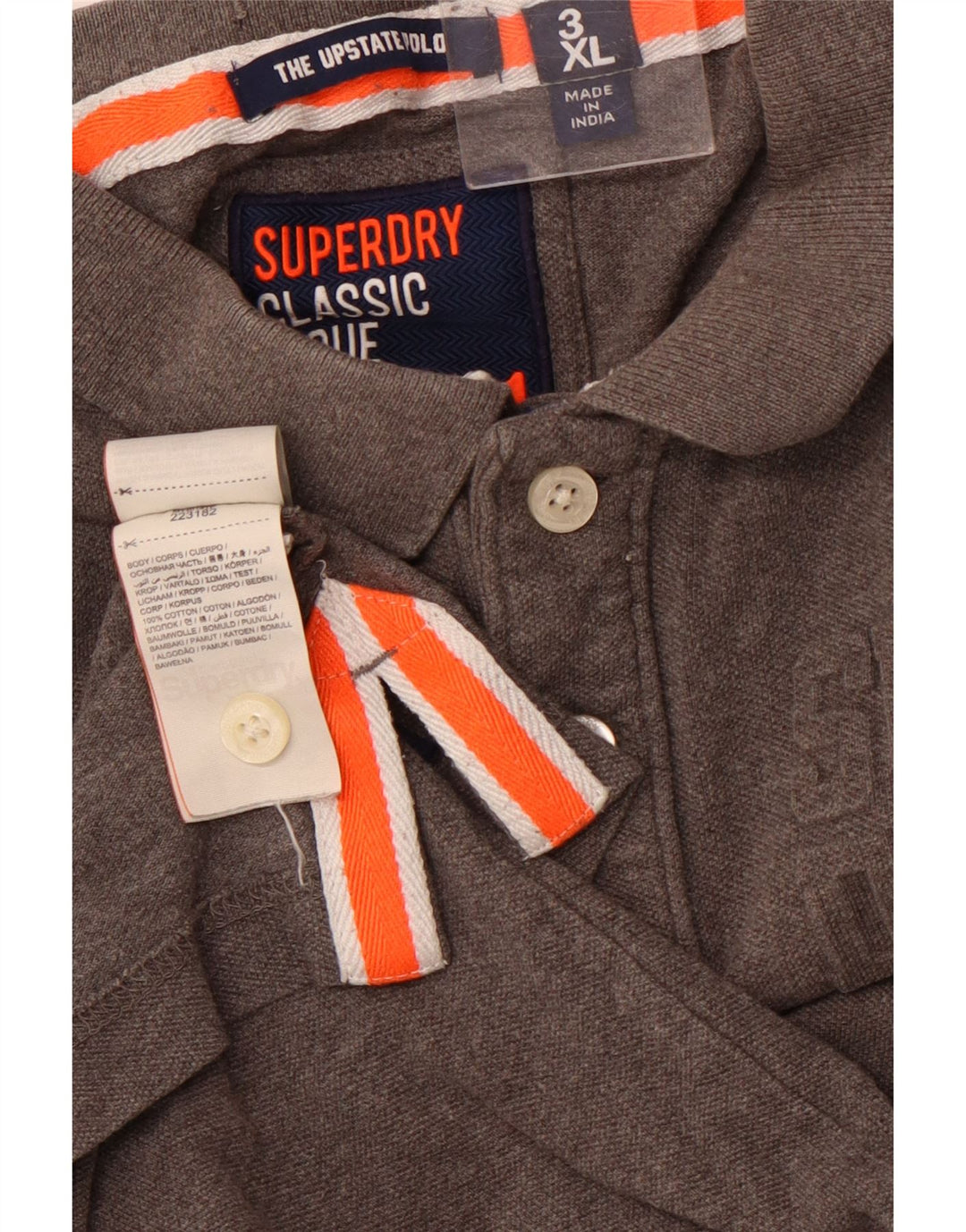 SUPERDRY tricou polo cu grafică pentru bărbați, bumbac gri 3XL