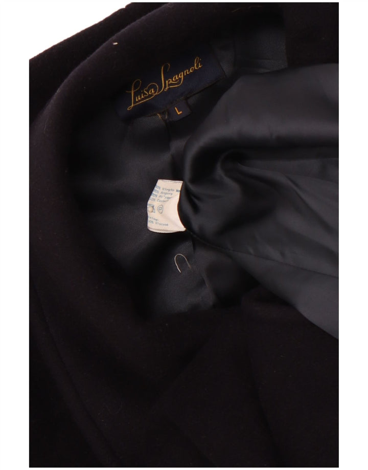 LUISA SPAGNOLI Palton supradimensionat pentru femei UK 16 mare, lână virgină, albastru