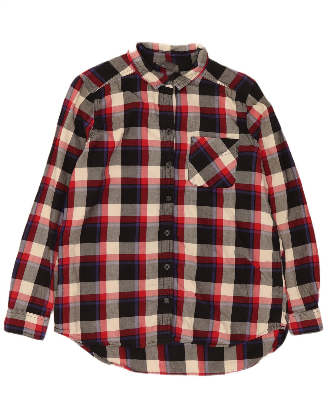 Cămașă de flanel pentru femei EDDIE BAUER UK 14 Bumbac carouri multicolor mediu