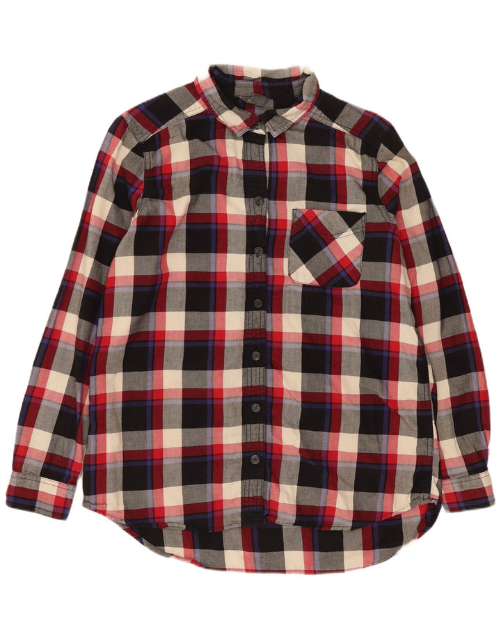 Cămașă de flanel pentru femei EDDIE BAUER UK 14 Bumbac carouri multicolor mediu