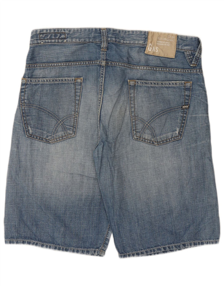 Pantaloni scurți din denim pentru bărbați Gas W34, mare, albastru, bumbac