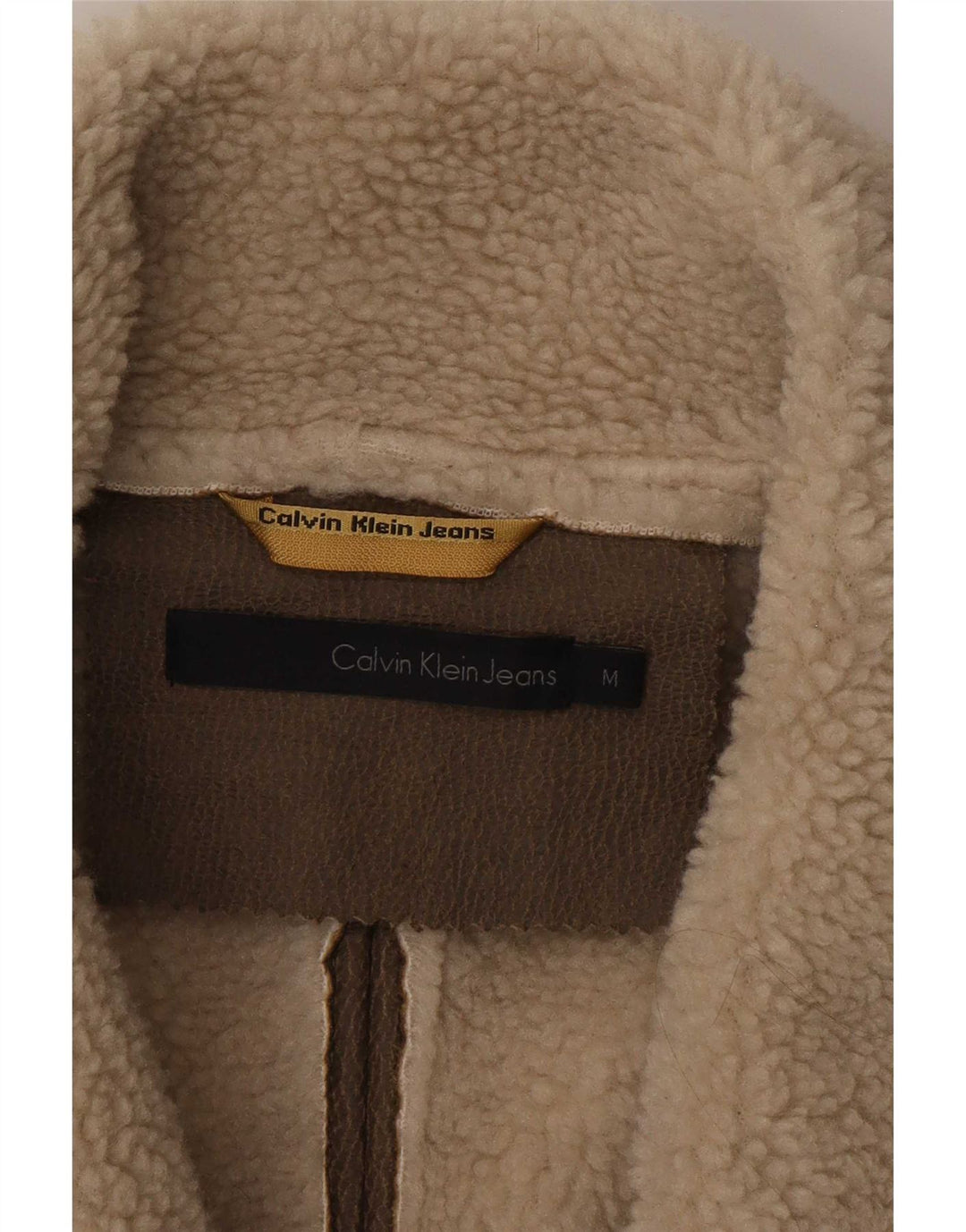 Jachetă Sherpa pentru femei Calvin Klein Jeans UK 14 Poliester maro mediu