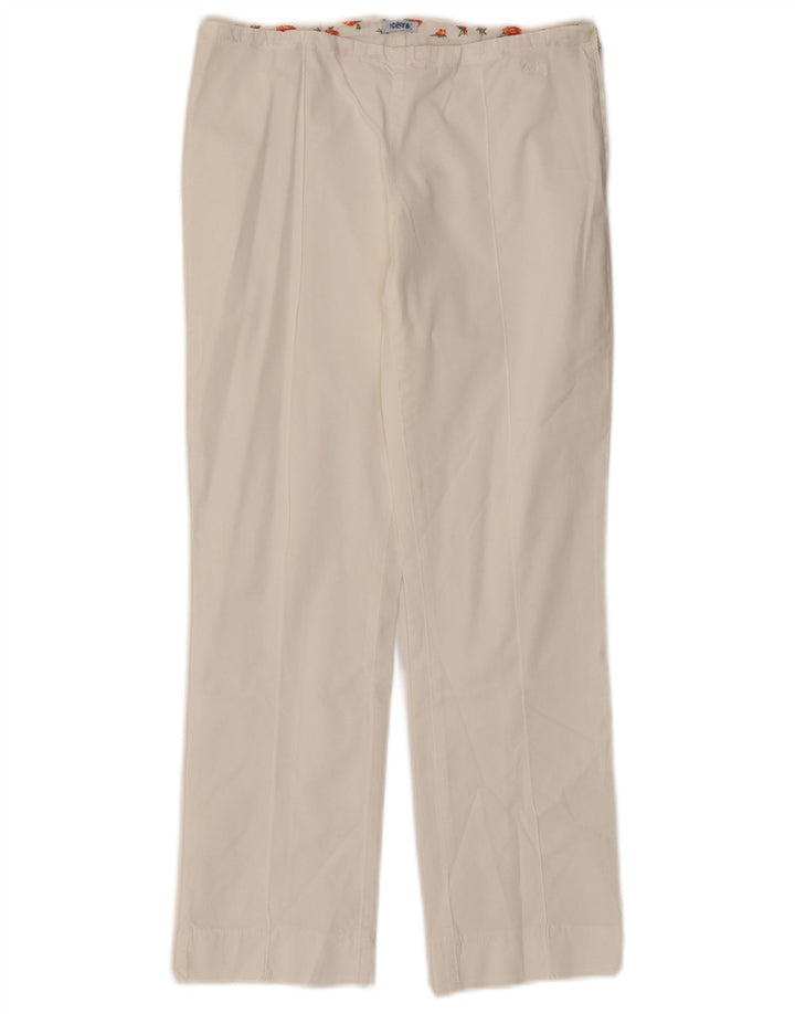 Pantaloni casual drepti pentru femei Onyx W28 L25 alb