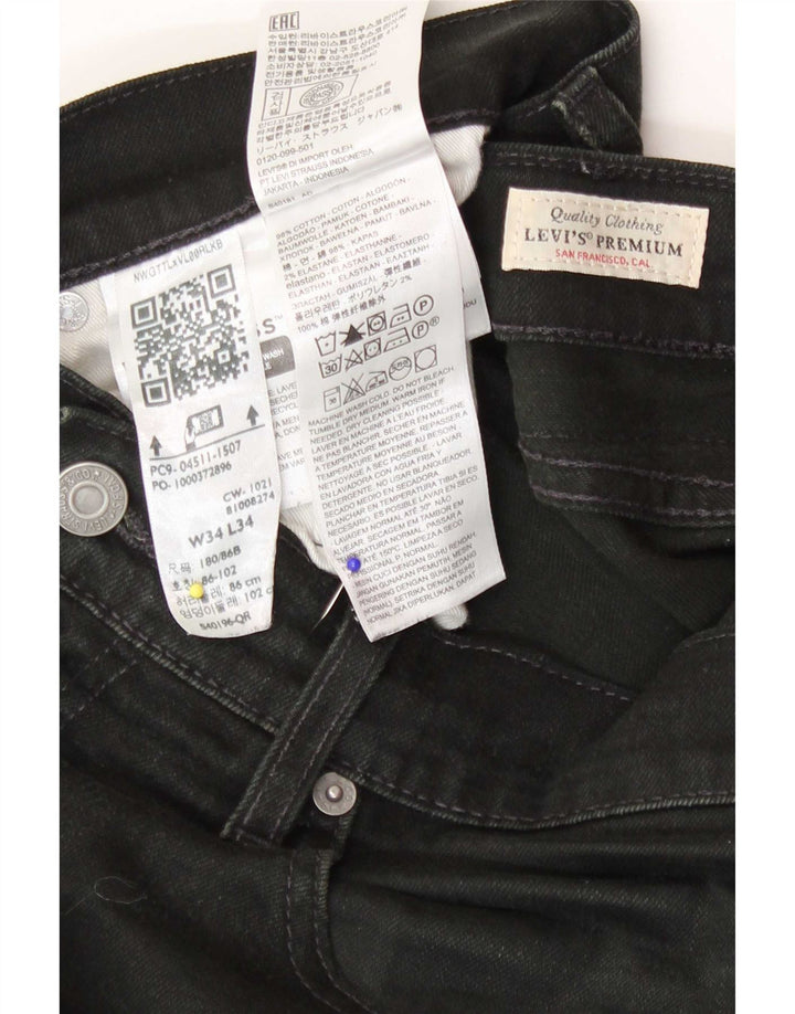 Blugi slim pentru bărbați Levi's W34 L34 bumbac negru