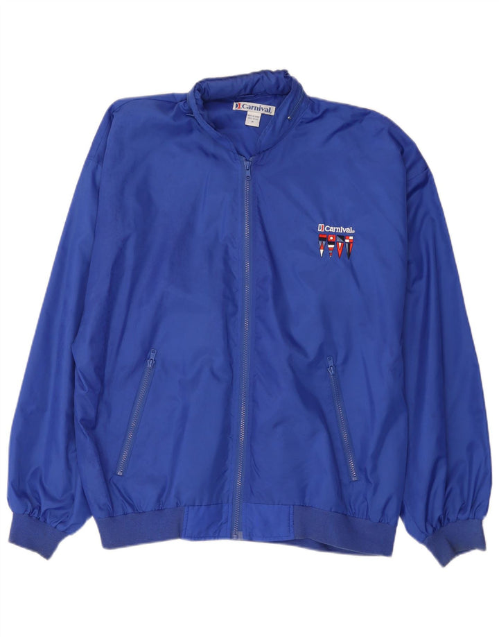 Bomber Vintage pentru bărbați cu glugă, UK 38, nailon albastru mediu