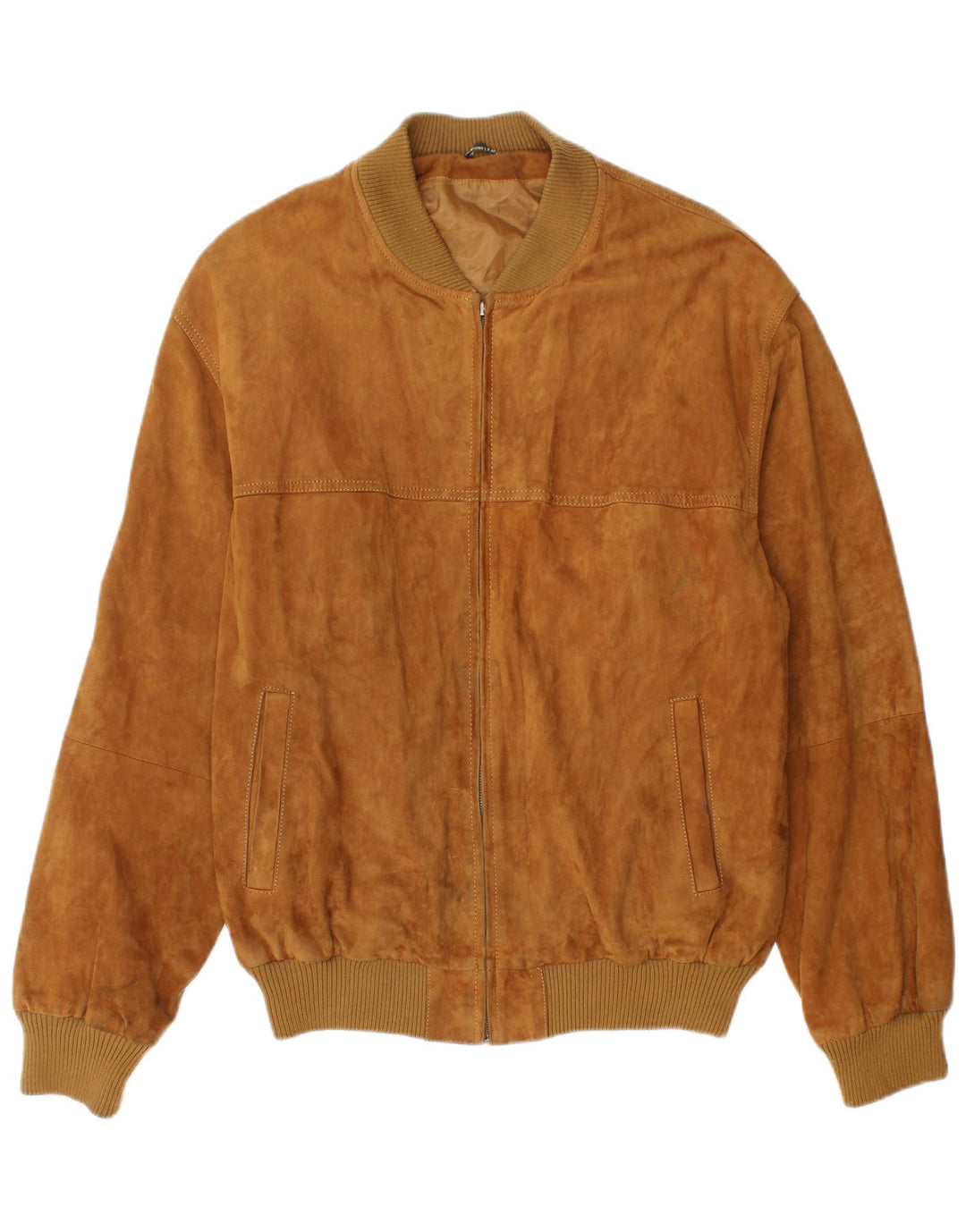 Jachetă Bomber Vintage pentru bărbați din piele intoarsa IT 54 2XL din piele maro