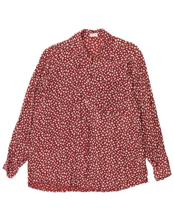Cămașă Vintage pentru femei UK 18 XL Roșu Floral Viscose