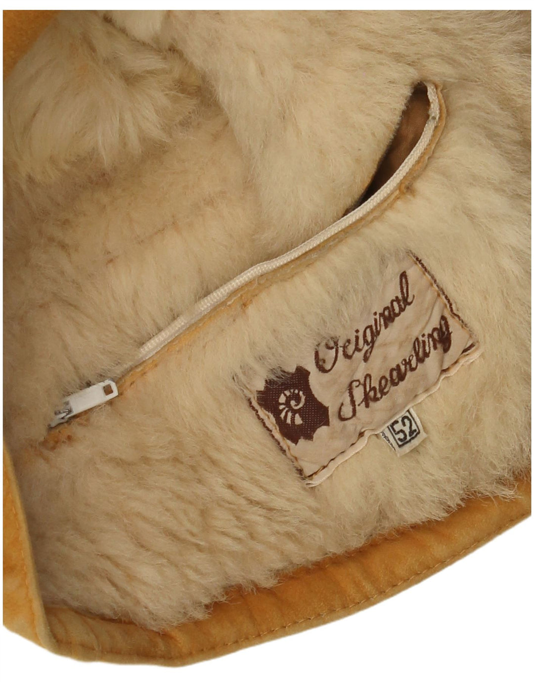 Jachetă din shearling pentru bărbați VINTAGE IT 52 XL bej din shearling