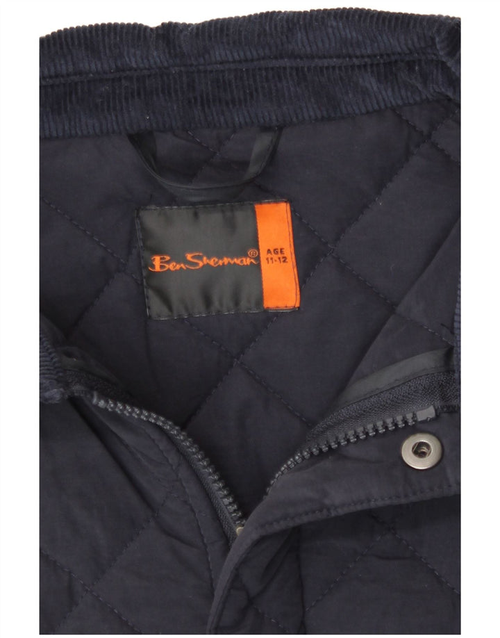 Jachetă matlasată pentru băieți Ben Sherman 11-12 ani, albastru bleumarin, bumbac clasic