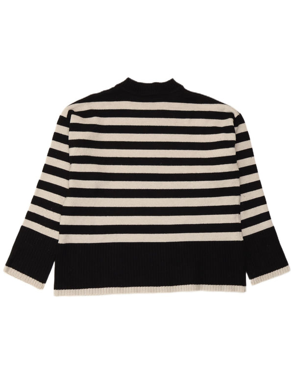 Pulover pentru femei Zara, cu gâtul turn, UK 14 Mediu, bleumarin, în dungi, viscoză